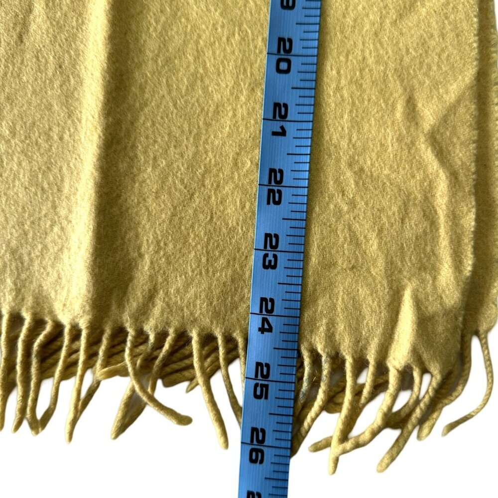 Burberrys Authentic Scarf Yellow 100% Cashmere Unisex Scarf Made In England - Picture 7 of 7